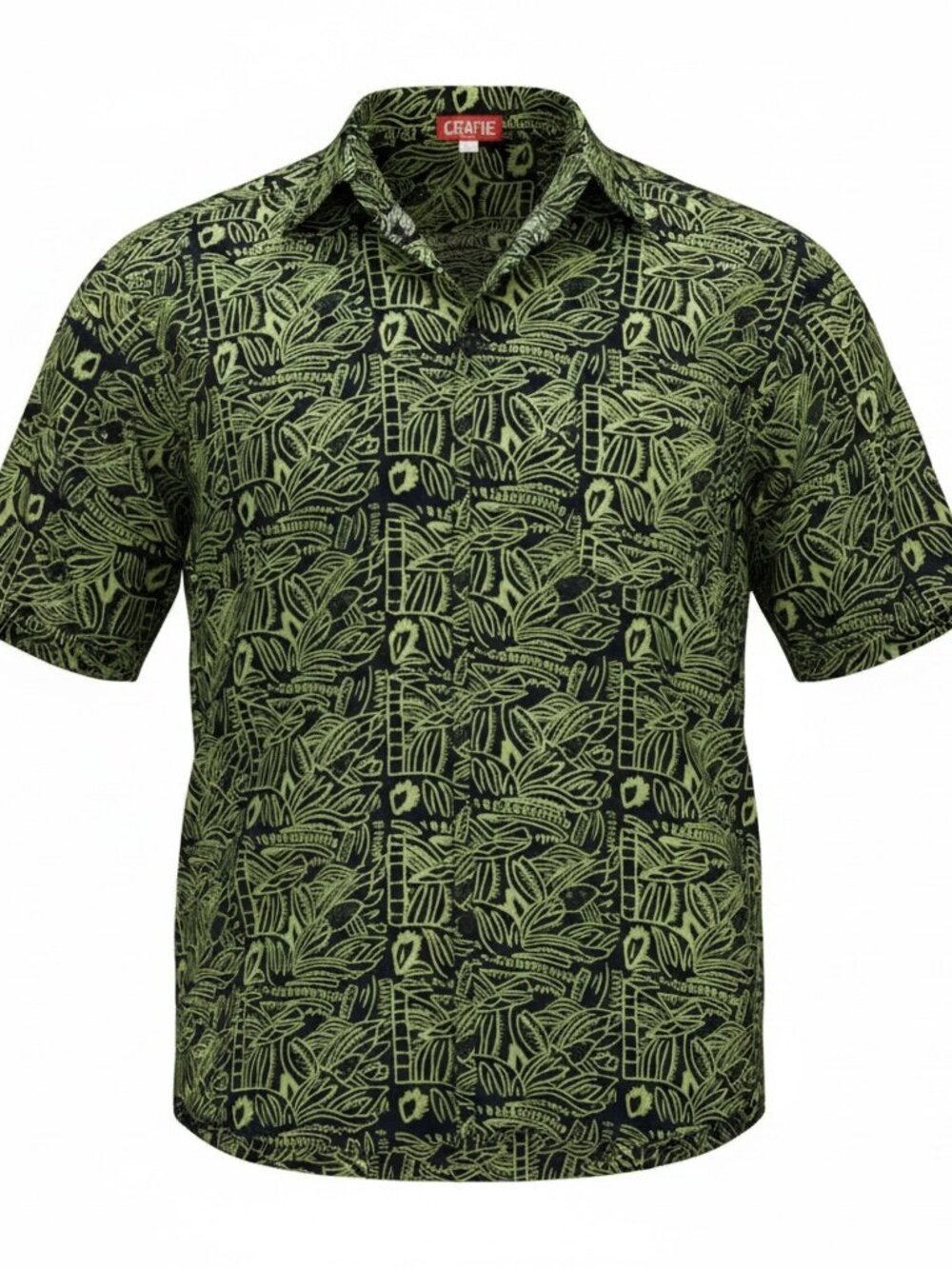 Olathe Cotton Tropical Short Sleeve Casual‎ Button Front Shirt Mens Sz L #23S